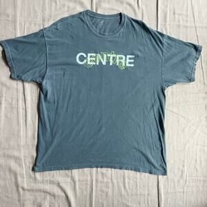 Centre T-Shirt Men's 2XL Vintage Wash Blue Dallas Streetwear Graphic Print